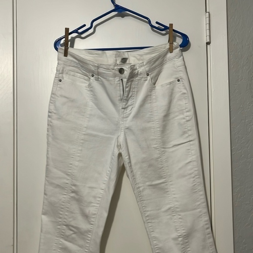 For The Republic size 8 white raw hem denim jeans